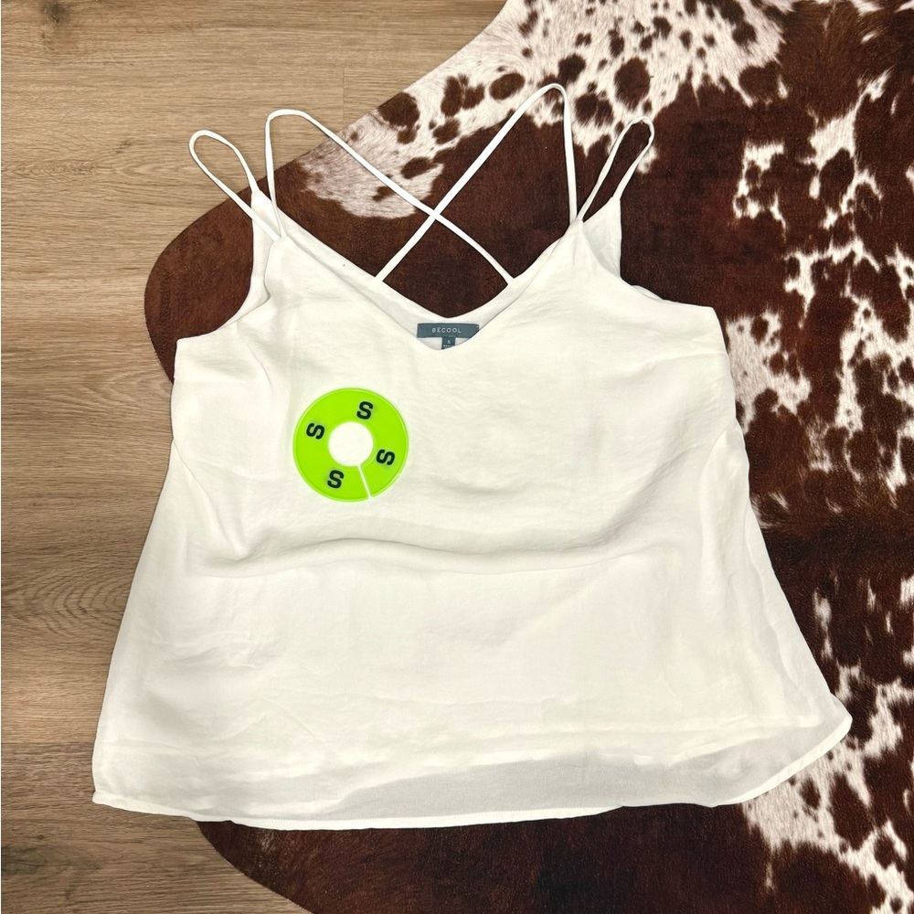 BE COOL White Double Strap Camisole